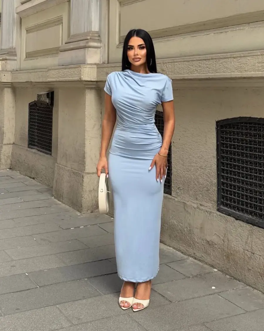 Midi haljina Olwen - plava - Slika 2