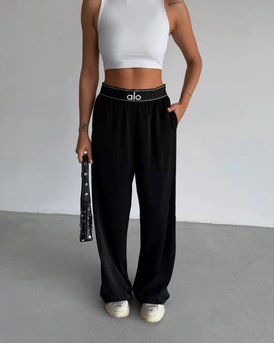 Tanke hlače-šalvare Alo - crne - Slika 5