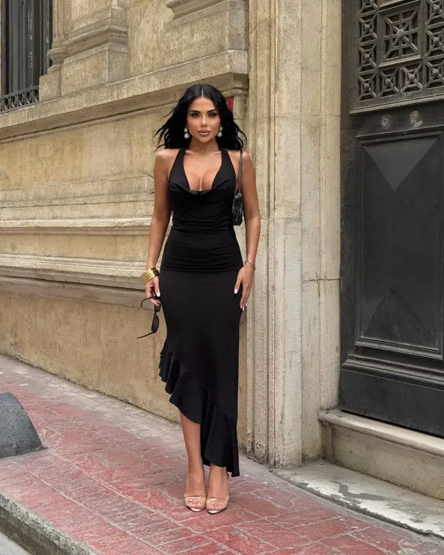 Midi haljina Emanuela - crna - Slika 2