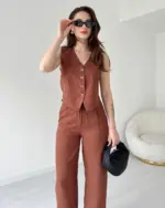 Dvodjelni set  Sofia - smeđi - Slika 2