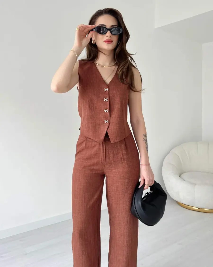 Dvodjelni set  Sofia - smeđi - Slika 2