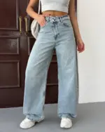 Farmerice široka nogavica Hollis - svijetli teksas - Slika 2