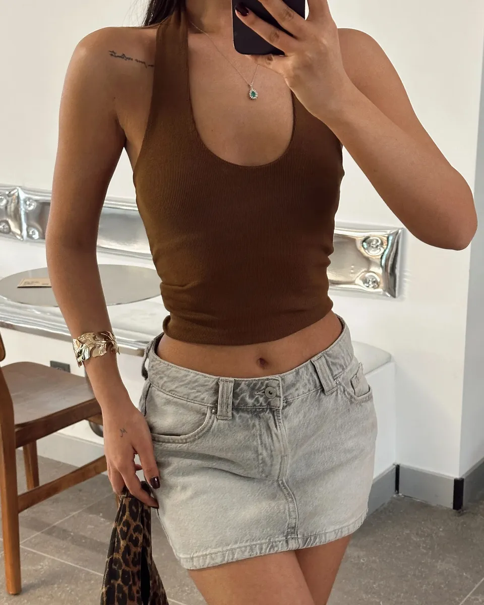 Top Odele - smeđi - Slika 4