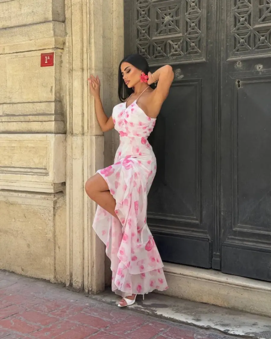 Maxi haljina Delia - roza - Slika 2