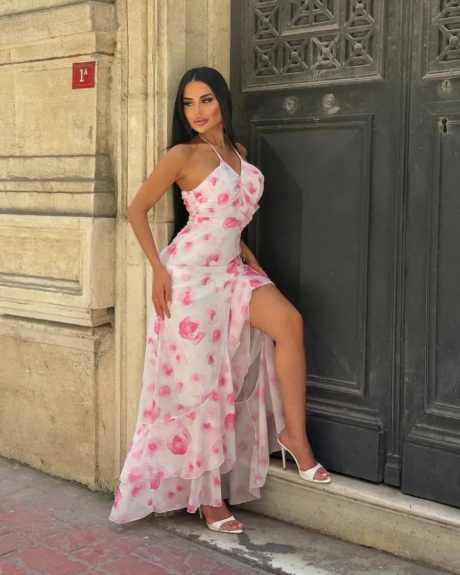 Maxi haljina Delia - roza - Slika 4