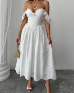 Midi haljina Begonia - bijela - Slika 2