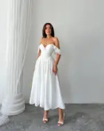 Midi haljina Begonia - bijela - Slika 3