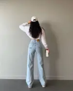 Farmerice široka nogavica Drake - svijetli teksas - Slika 2