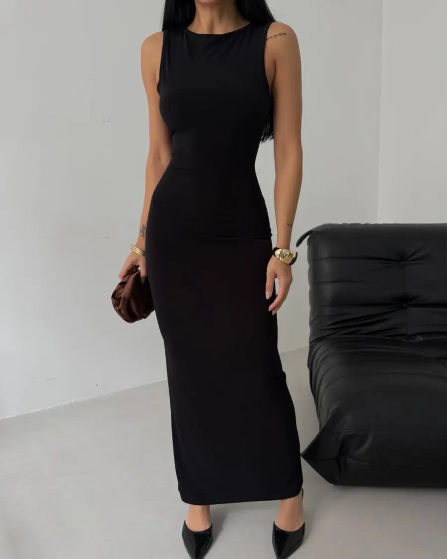 Midi haljina Daniela - crna - Slika 2