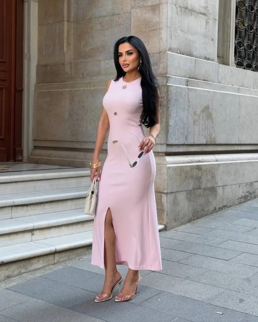 Midi haljina Joyce - roza - Slika 3