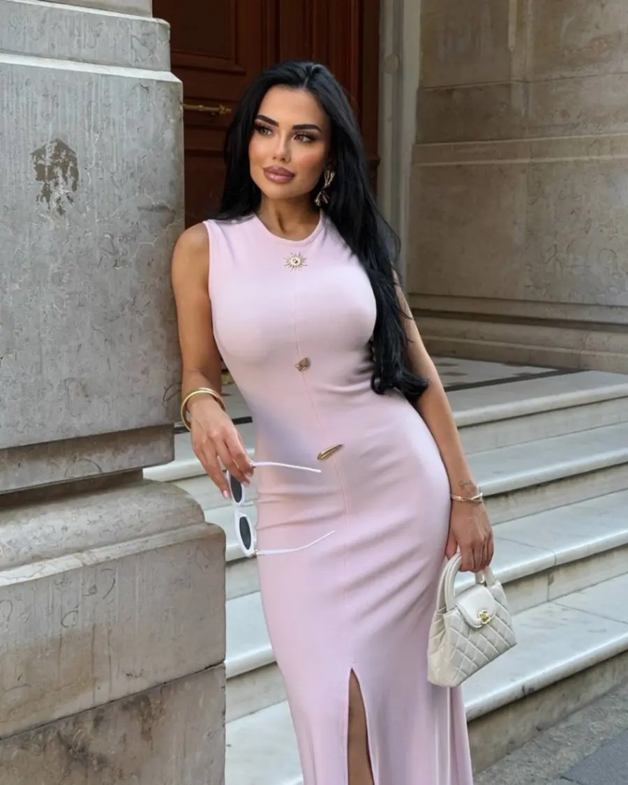 Midi haljina Joyce - roza - Slika 2