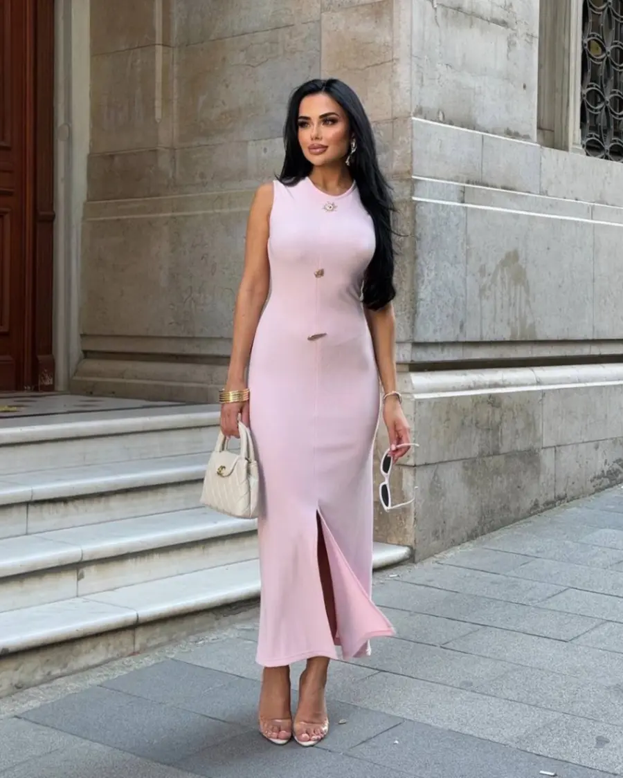 Midi haljina Joyce - roza - Slika 4