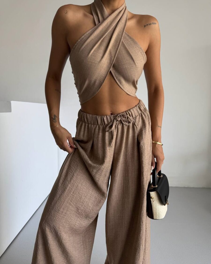 Dvodjelni set Sia - tamnobež - Slika 3