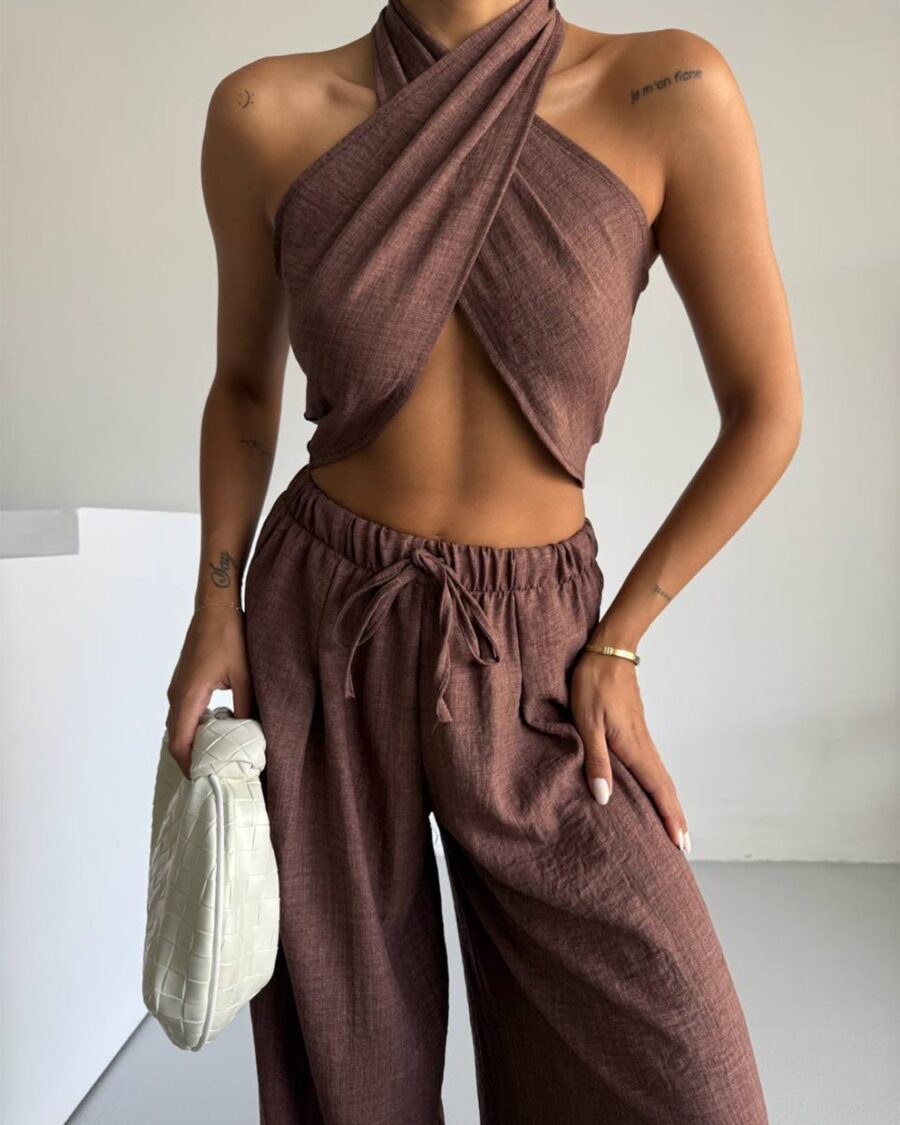 Dvodjelni set Sia - smeđi - Slika 3