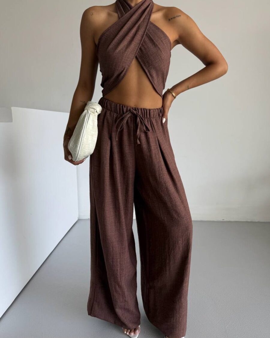 Dvodjelni set Sia - smeđi - Slika 2