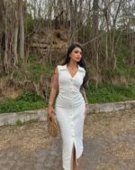 Midi haljina Kiara - bijela - Slika 2