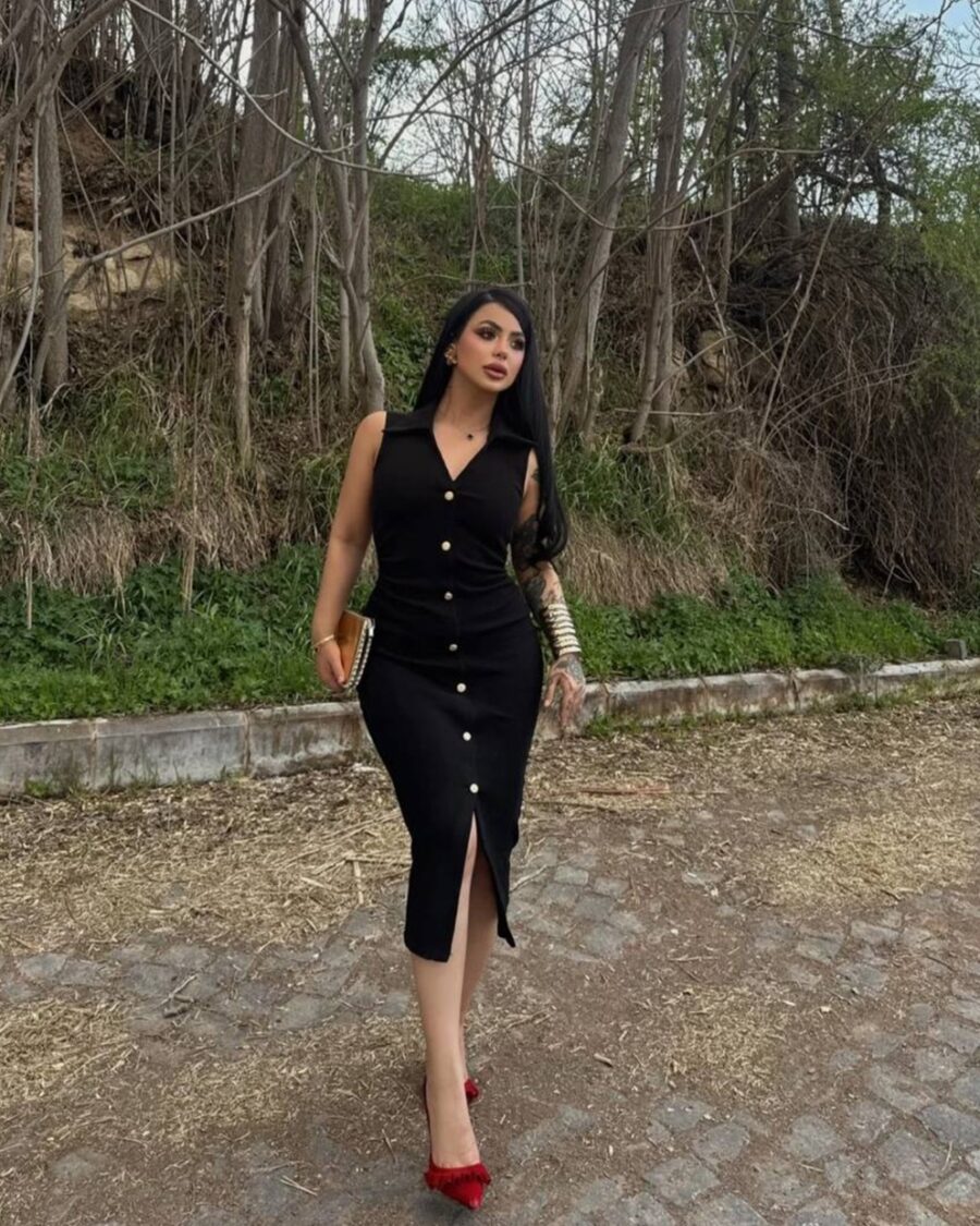 Midi haljina Kiara - crna - Slika 3