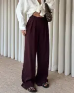 Palazzo hlače Marvin - bordo - Slika 2