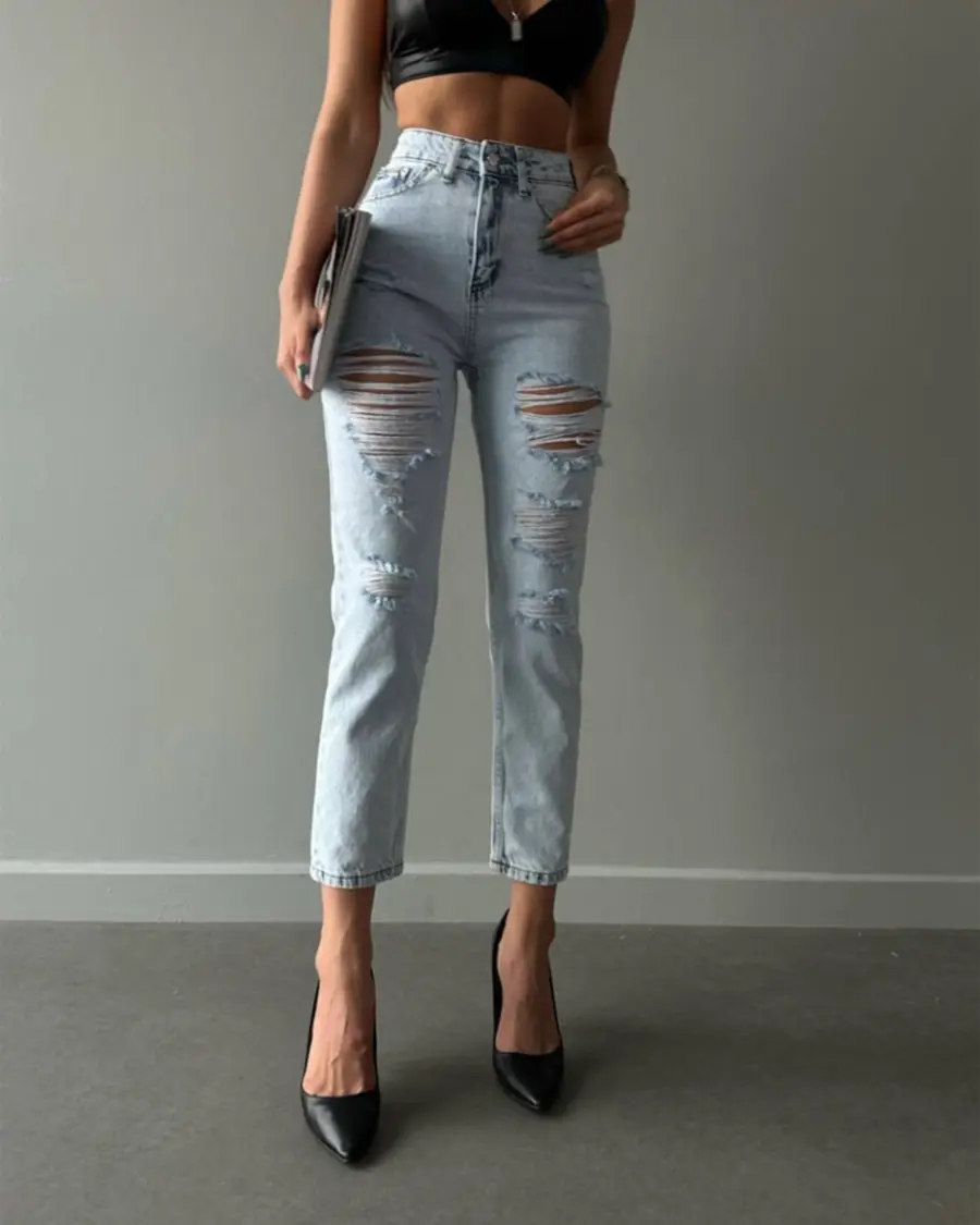 Farmerice mom kroja Ellis - svijetli teksas - Slika 2