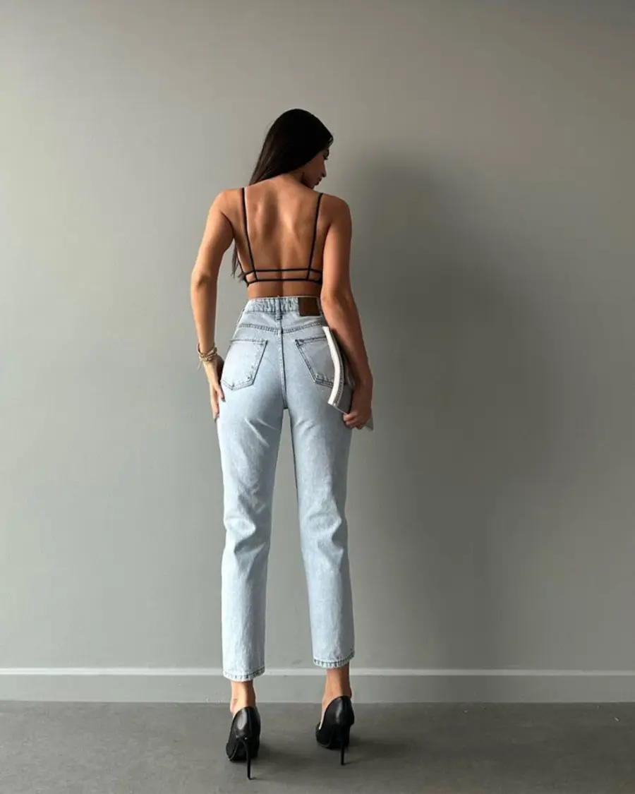 Farmerice mom kroja Ellis - svijetli teksas - Slika 3