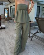 Dvodjelni set Lorvie - maslinasti - Slika 3