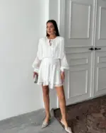 Mini haljina Herper - bijela - Slika 3