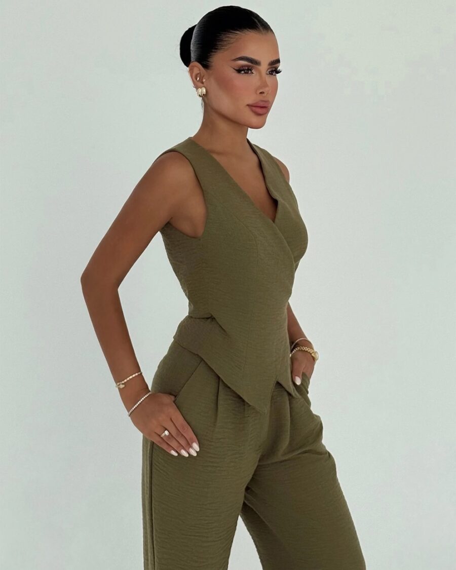 Dvodjelni set Zaika  - maslinasti - Slika 2