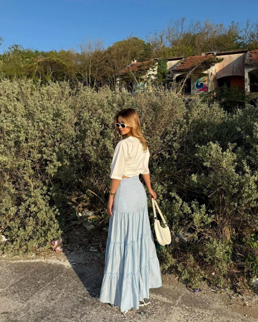 Maxi suknja Bahar - baby plava - Slika 4