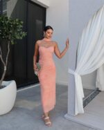 Maxi haljina Vito - peach - Slika 3