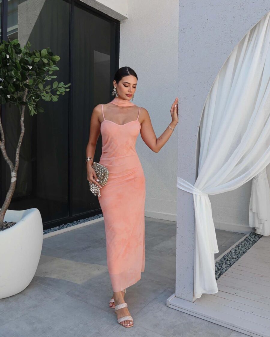 Maxi haljina Vito - peach - Slika 3