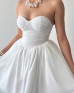 Mini haljina Nila - bijela - Slika 4