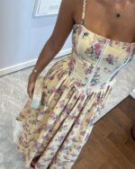 Midi haljina Simona - blijedo žuta - Slika 3