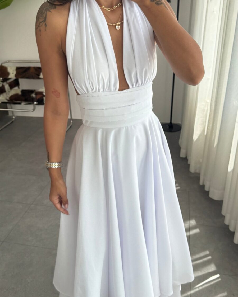 Midi haljina Lance - bijela - Slika 4