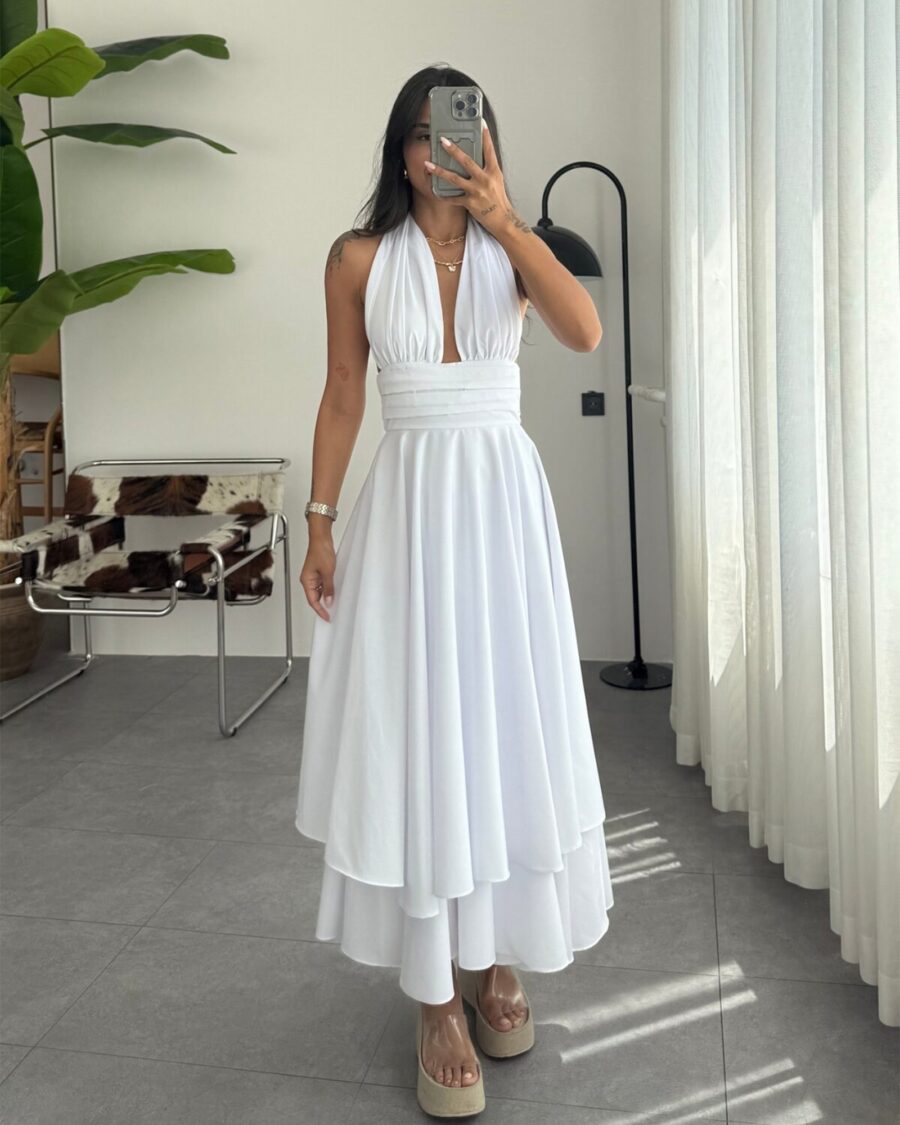 Midi haljina Lance - bijela - Slika 5