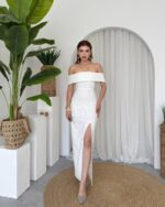 Midi haljina Casi - bijela - Slika 8