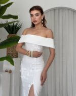 Midi haljina Casi - bijela - Slika 6