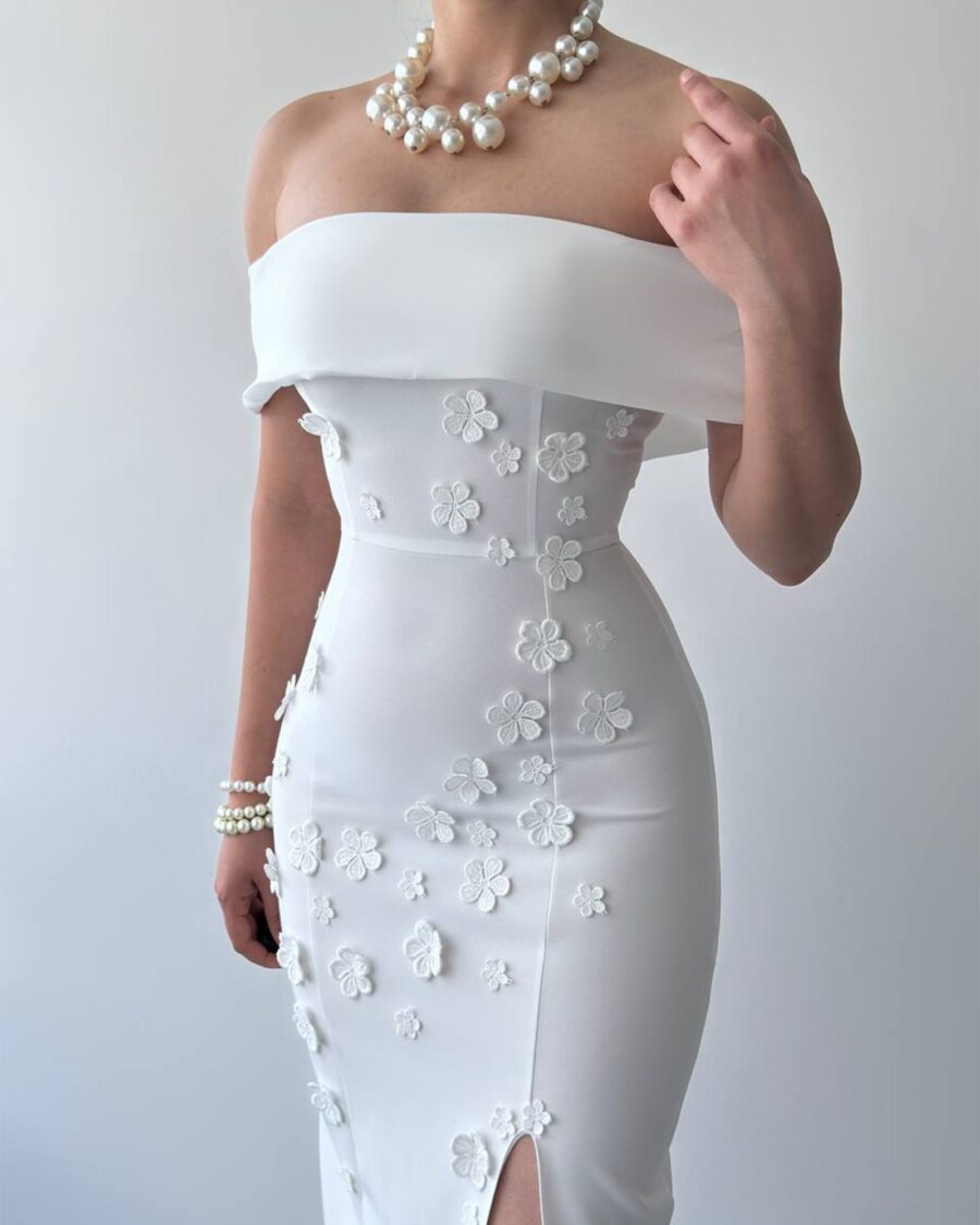 Midi haljina Casi - bijela - Slika 7