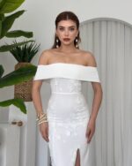 Midi haljina Casi - bijela - Slika 2