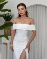 Midi haljina Casi - bijela - Slika 4