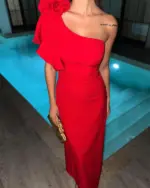 Maxi haljina Zendaya - crvena - Slika 3