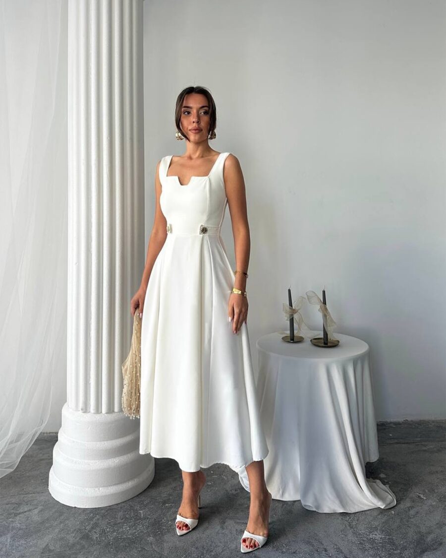 Midi haljina Ayvel - bijela - Slika 5