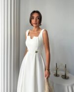 Midi haljina Ayvel - bijela - Slika 2