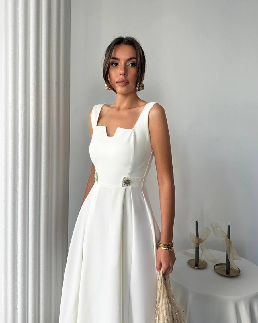 Midi haljina Ayvel - bijela - Slika 2