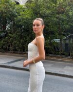 Midi haljina Priscilla - bijela - Slika 4