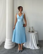 Midi haljina Alyosa - baby plava - Slika 6