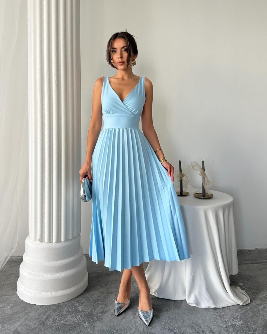 Midi haljina Alyosa - baby plava - Slika 3