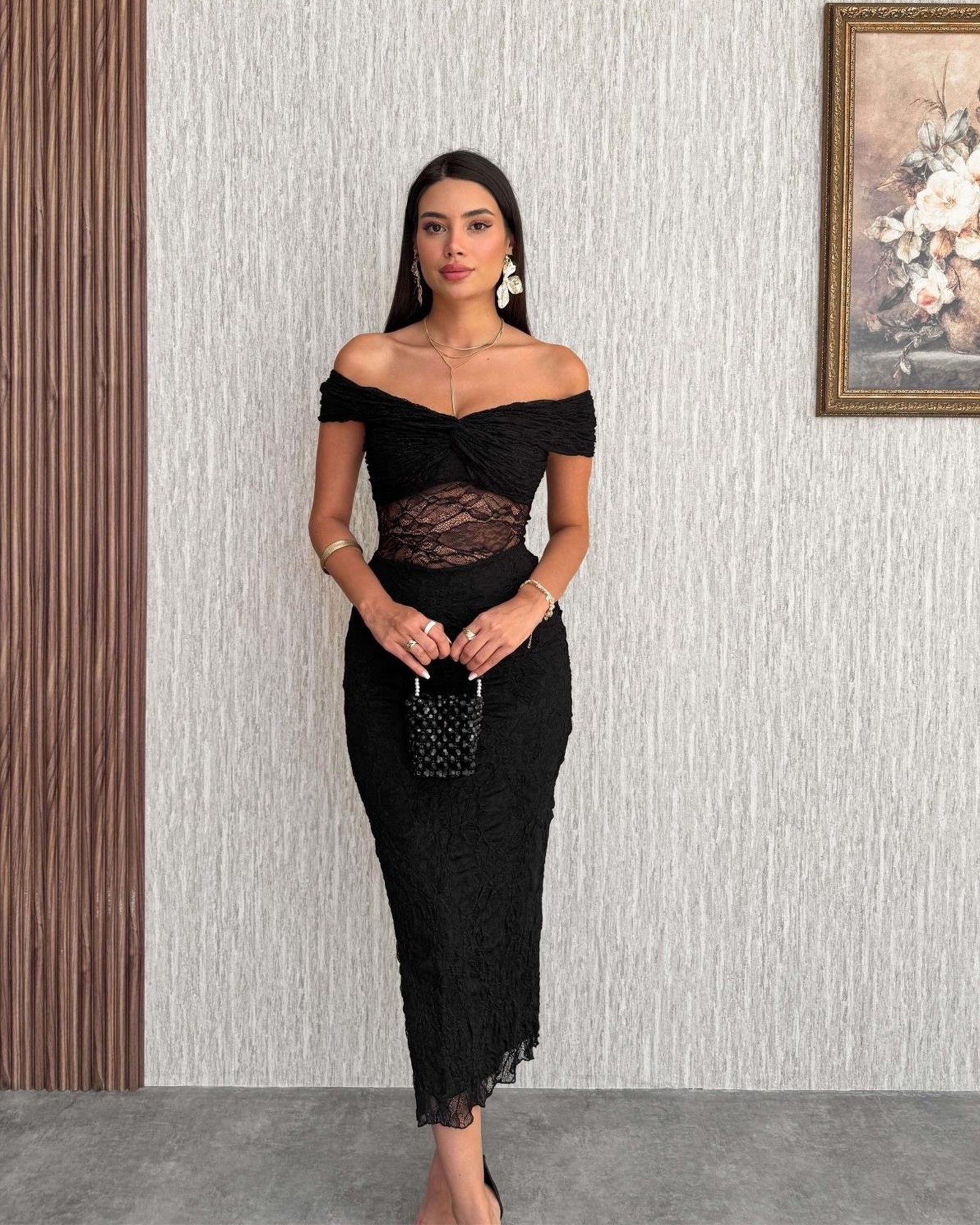 Midi haljina Fabbri - crna