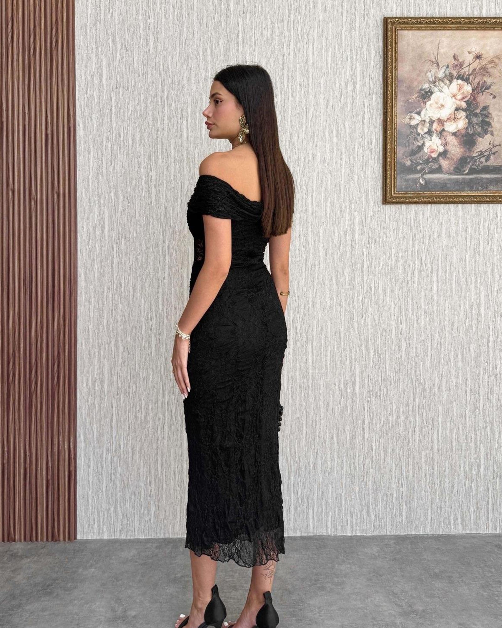 Midi haljina Fabbri - crna