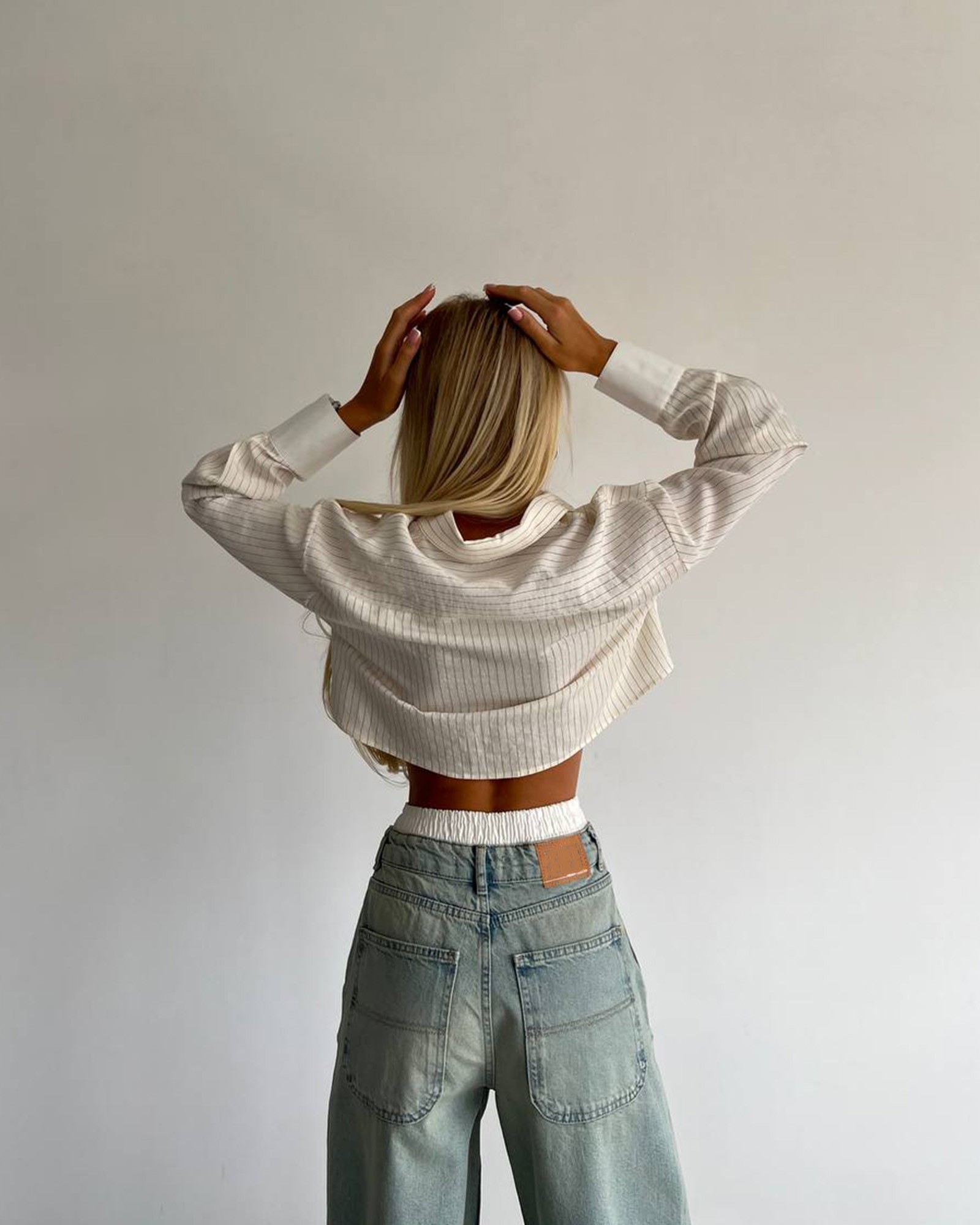 Cropped košulja Benita - cream