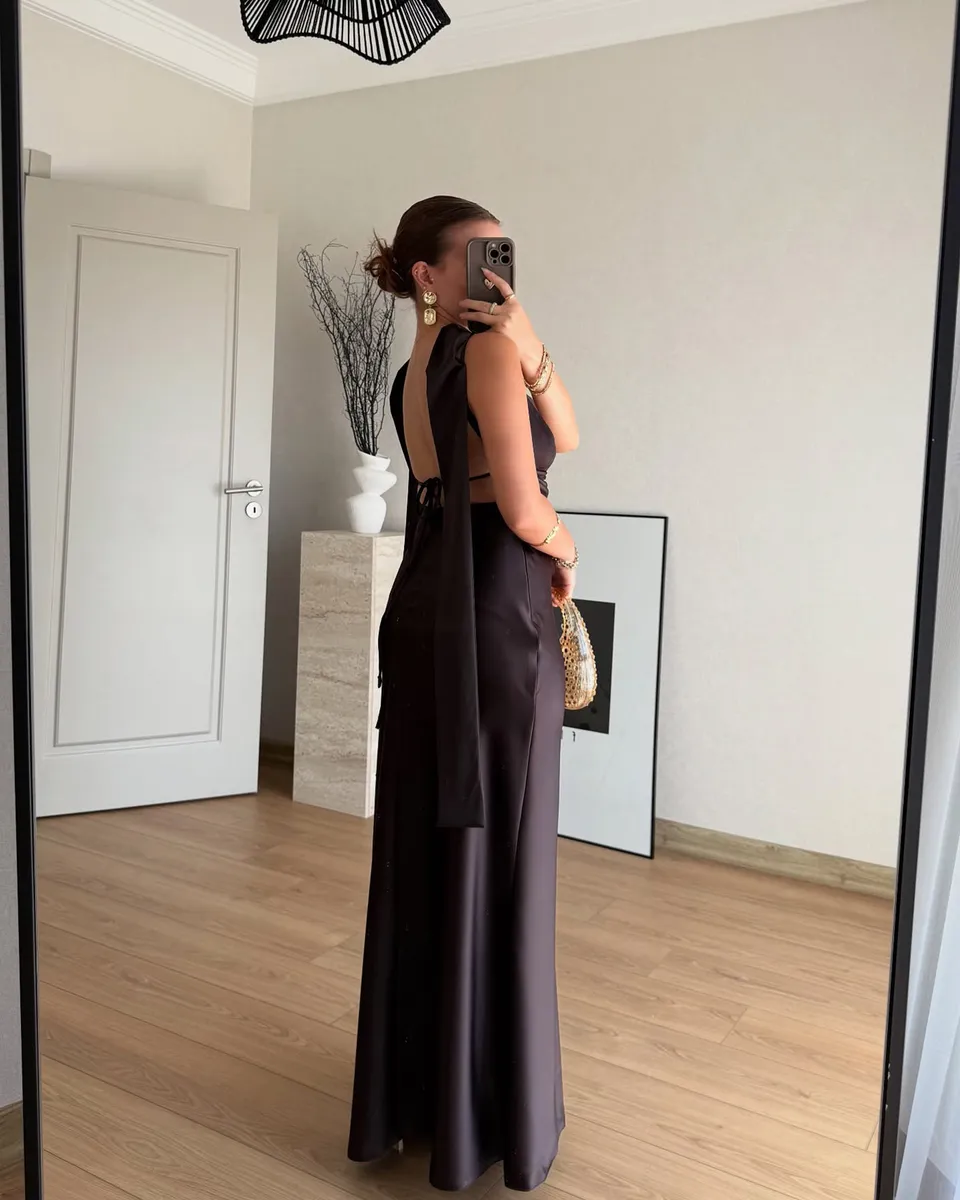 Midi haljina Dimitri - smeđa - Slika 2